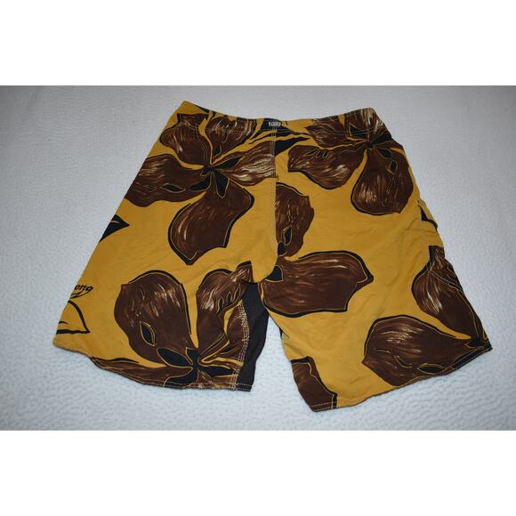 Billabong Swimming Cargo Board Shorts Mens Size 34 Yellow Brown Floral - Picture 7 of 8